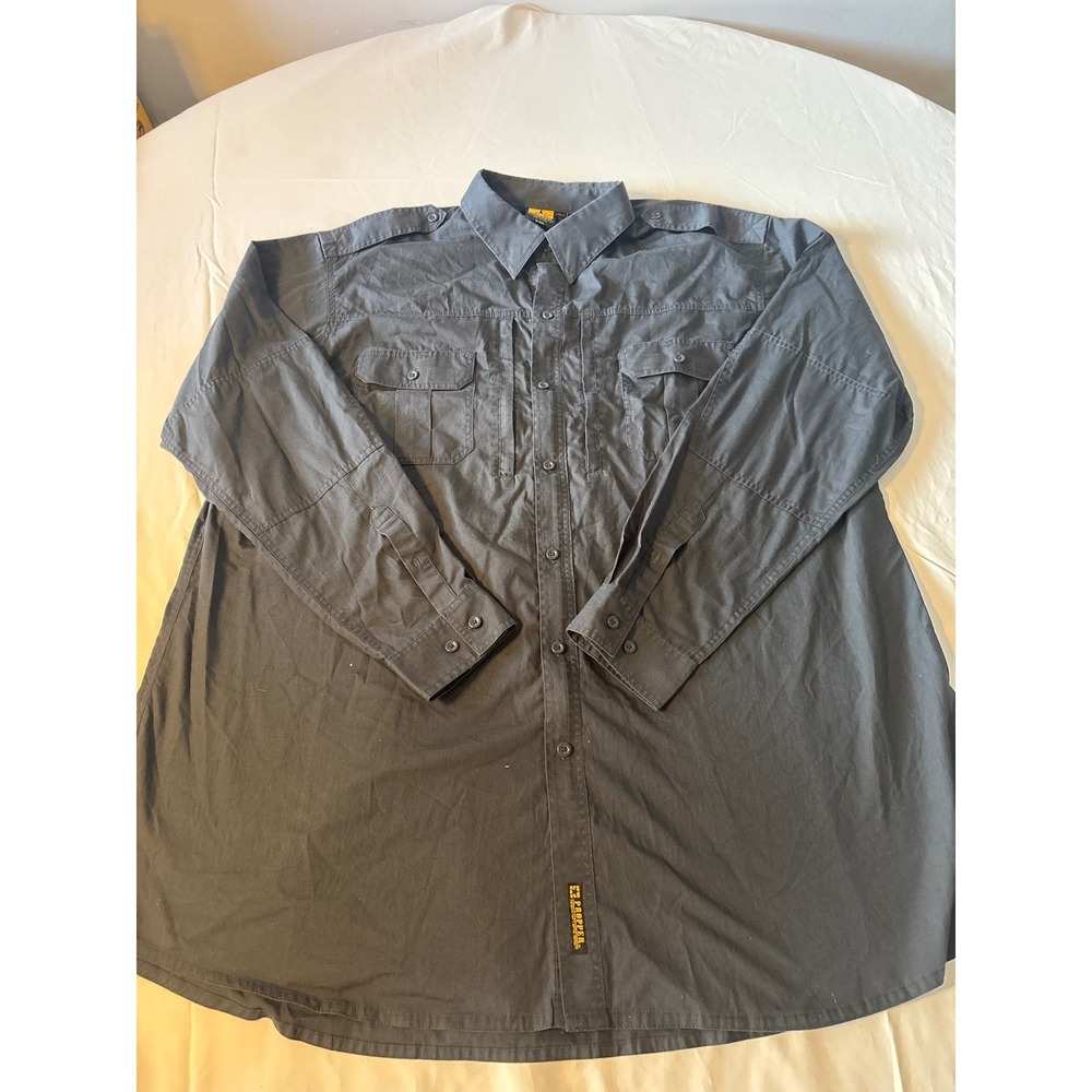Propper‎ Tactical Shirt Mens 2XL Black  Ripstop Long Sleeve Utility Epaulet